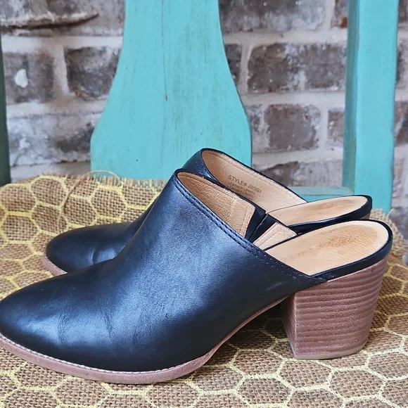 Madewell The Harper Black Leather Mules Clogs - Picture 2 of 6